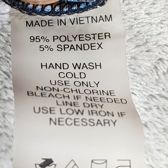 Women's Chaus New York Geometric Print Top Blouse Round Neck Cold Sleeve Tie M - Picture 6 of 10